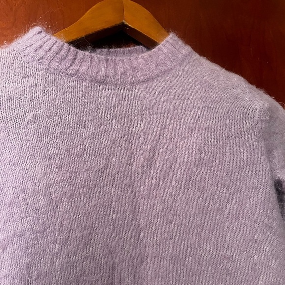 ZARA ALPACA PULLOVER WOLLE FLIEDER WOOL LILAC JUMPER SWEATER SZ Small Women - Picture 6 of 10